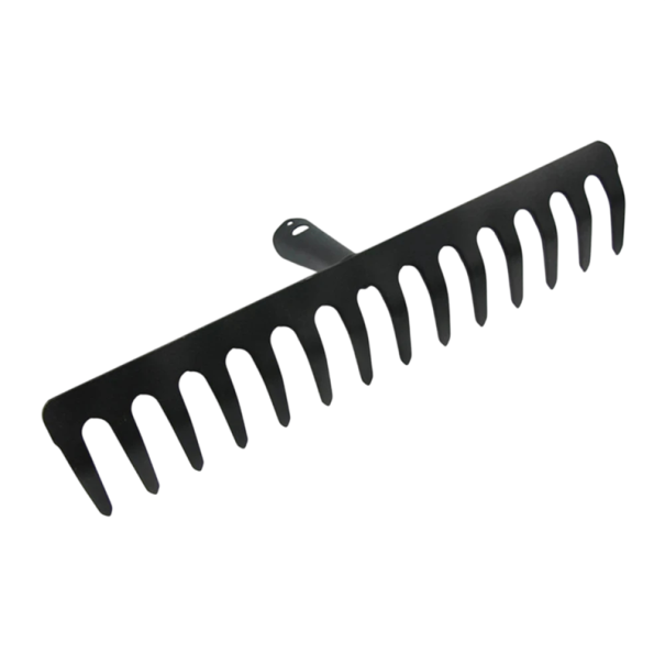 Lehtiharava 14 hammasta 35 x 8 x 11 cm ruostumaton teräs musta tukevalla rakenteella puutarhan siivoukseen ja maatalouskäyttöön 1