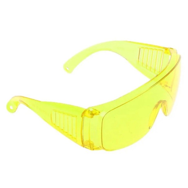 Leichte Schutzbrille, bequeme, kratzfeste Schutzbrille, bunte Fahrradbrille mit Belüftung, winddichte Sportbrille, 6 x 19 cm gelb