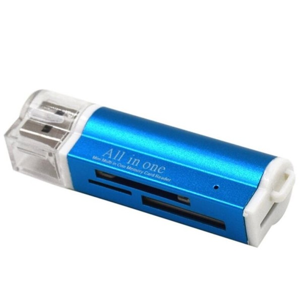 Leitor de cartões de memória USB azul