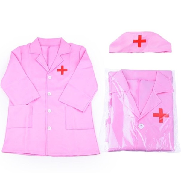 Lekársky plášť pre deti ružová