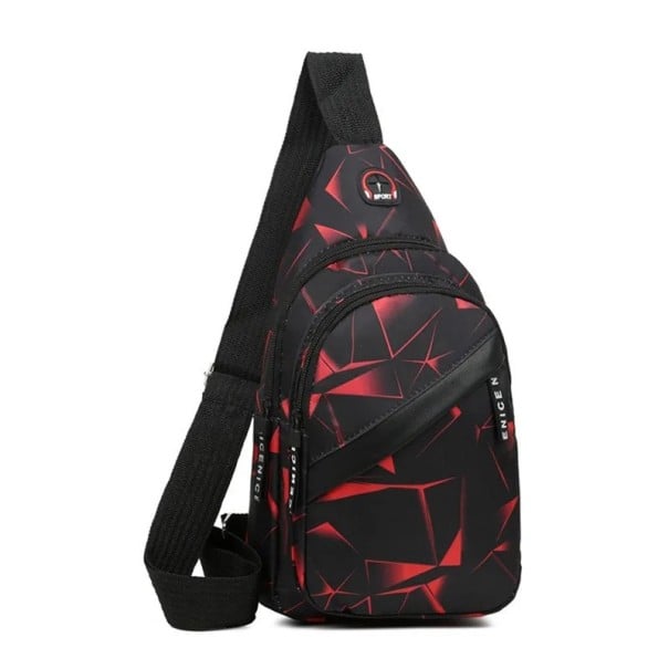 Lekka torba unisex crossbody 31×16×8 cm Sportowy plecak na klatkę piersiową Torba na ramię Torba podróżna na zewnątrz z dwiema dużymi czerwony
