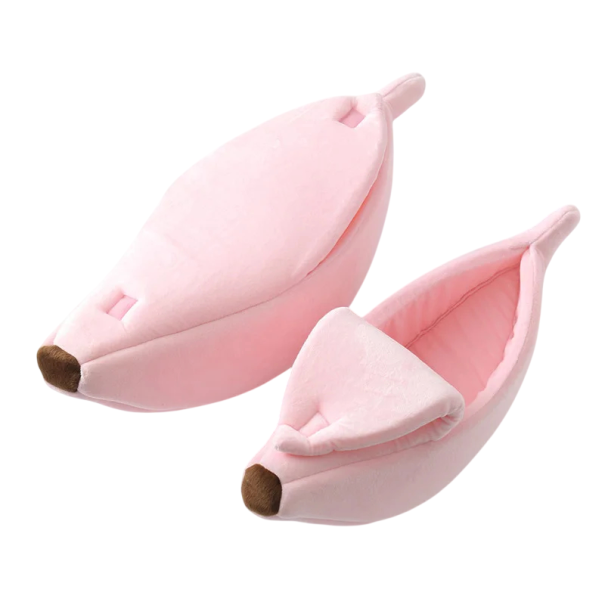 Lemmikkien peti 40 x 15 x 10 cm Enintään 1 kg Pehmeä banaanin muotoinen peti Pehmeä nukkumapaikka pienille koirille, kissoille ja jyrsijöille vaaleanpunainen