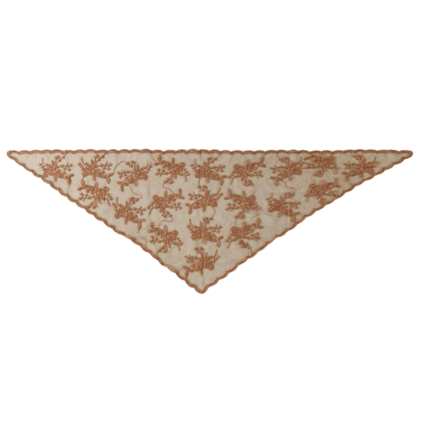 Lenço de renda feminino 130 x 45 cm Lenço triangular para a cabeça e pescoço Tiara floral Acessório de viagem leve Quatro estações 1