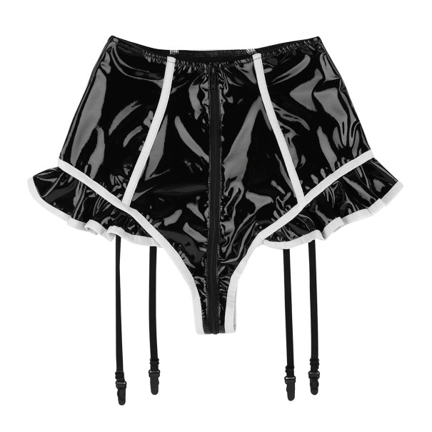 Lenjerie din piele erotică cu bretele L