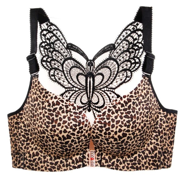 Leopard-bh med stängning fram brun 95E