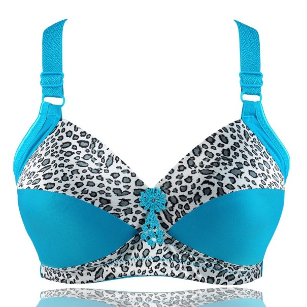 Leopard Push-up bh - E-skål blå 100E