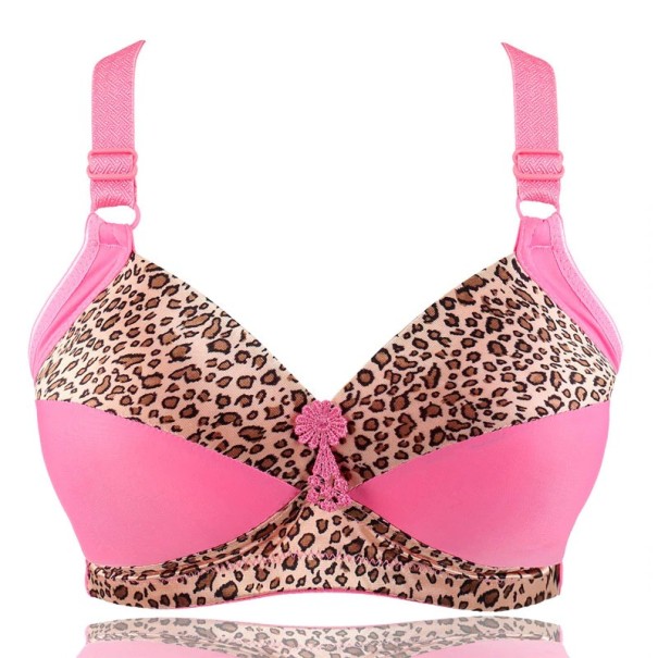 Leoparden-Push-up-BH – Körbchengröße E rosa 100E