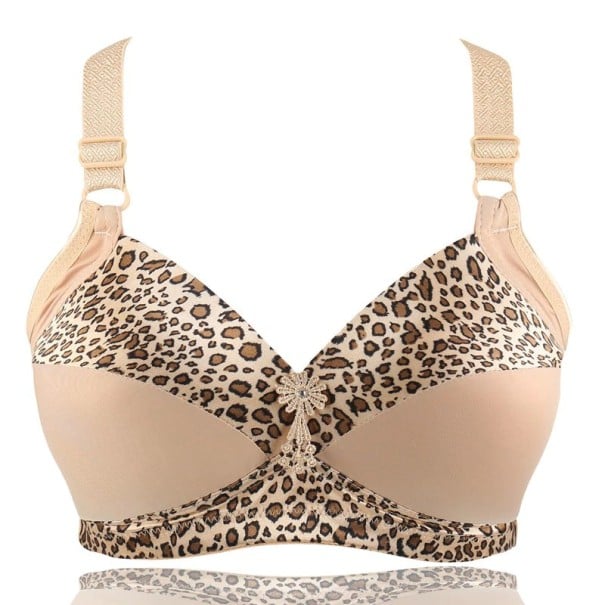 Leopardí Push-up podprsenka - košíčky E béžova 95E