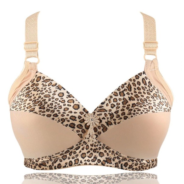 Leopardí Push-up sutiã - copas E bege 95E