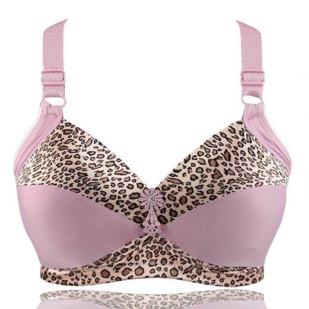 Leopardie Push-up podprsenka - košíčky E fialová 95E