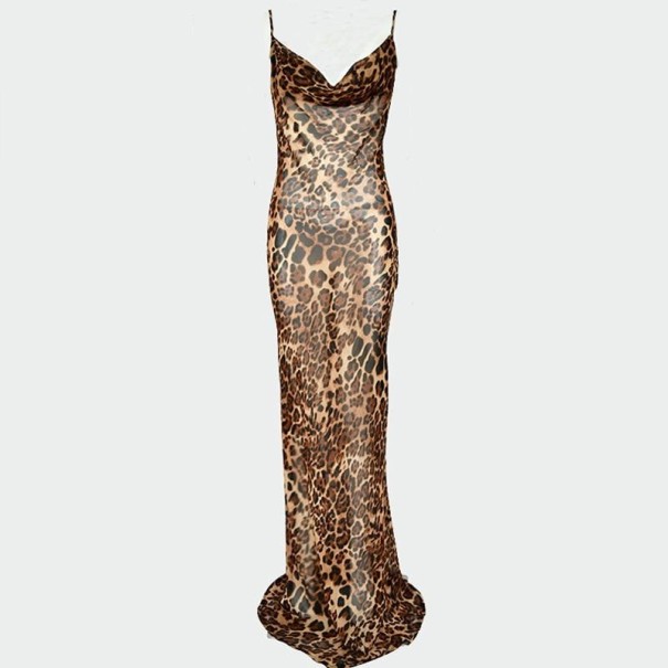 Leopardie šaty dlhé S