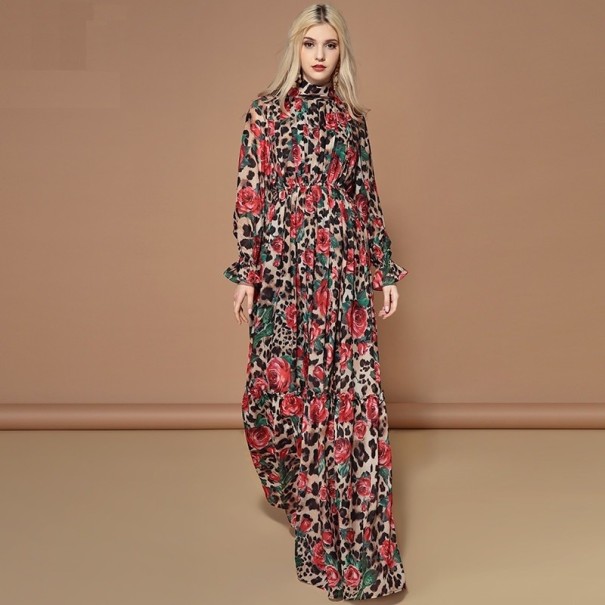 Leopardklänning med blommor