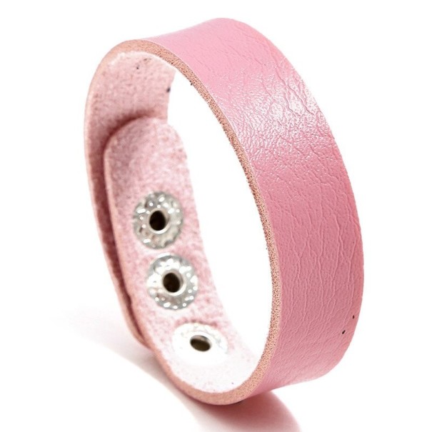 Leren armband H679 roze