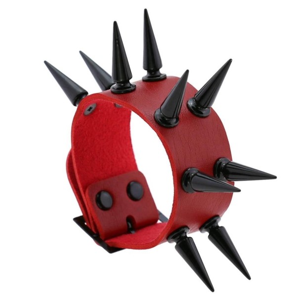 Leren armband met spikes H464
