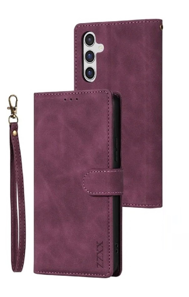 Leren flipcover voor Samsung Galaxy S23 Plus paars