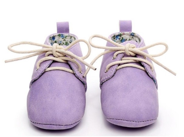 Leren kindermocassins paars 18-24 maanden