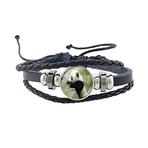 Leren panda armband 18
