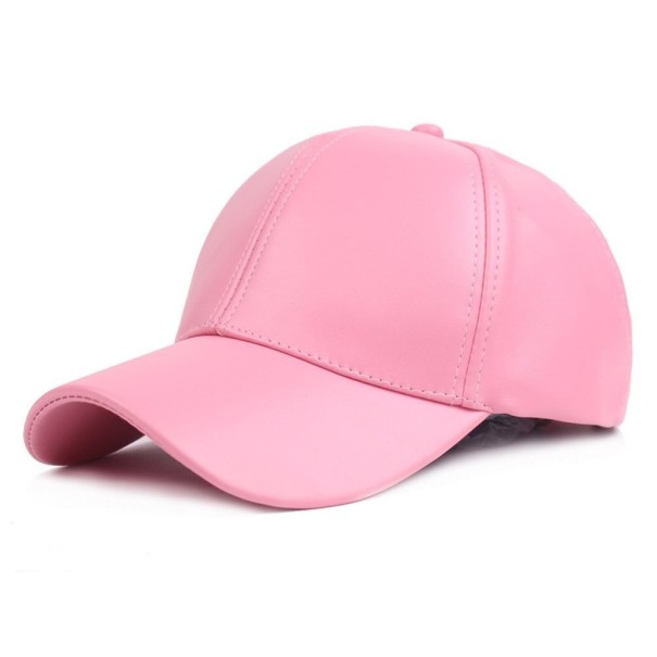 Leren pet T122 roze