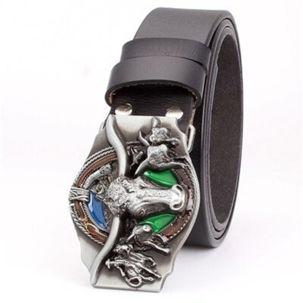 Leren riem L475 zwart 105 cm