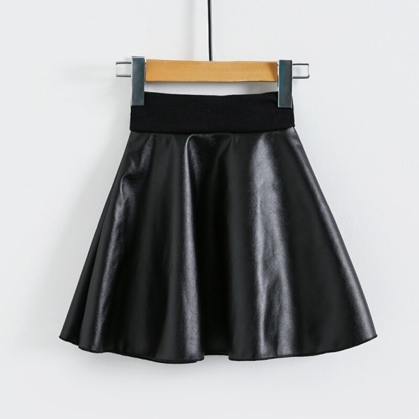 Leren rok voor meisjes L1031 zwart 6