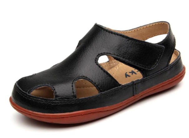 Leren sandalen voor kinderen zwart 29,5