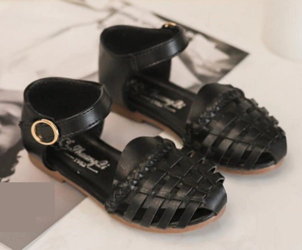 Leren sandalen voor meisjes zwart 26