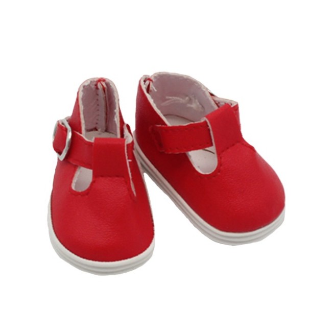 Leren schoenen voor een pop rood