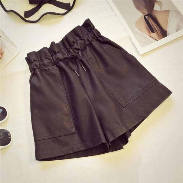 Leren shorts voor dames zwart S