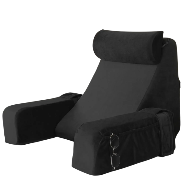 Lesekissen mit Armlehnen 35,6 x 39,8 x 48 cm Stützkissen für das Bett mit Memory-Schaum Lesekissen für das Lesen, Fernsehen und Spielen schwarz