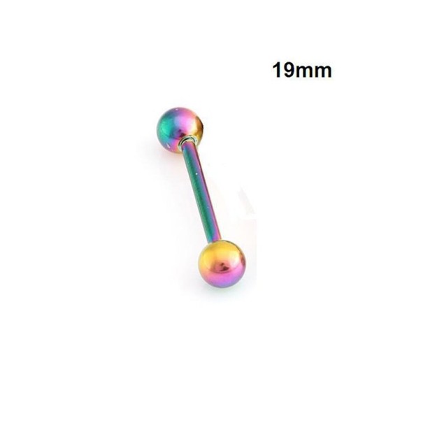 Lesklý piercing do jazyka - 18 mm