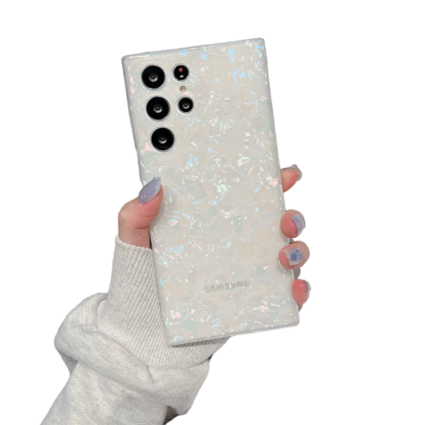 Lesklý priehľadný kryt na Samsung A54 5G dúhová