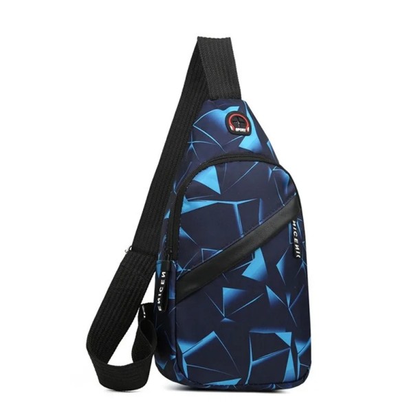 Let sports-crossbody-taske 31×16×8 cm unisex bryst- og skulderrygsæk udendørs rejsetaske med stor lomme til mænd og kvinder blå