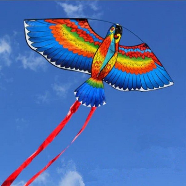 Létající drak ve tvaru papouška J1973 modrá