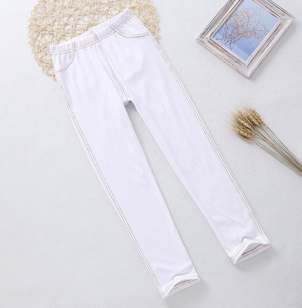 Letné dievčenské skinny džínsy J2913 biela 3