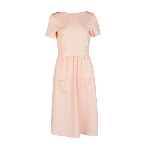 Letné šaty s odhaleným chrbátom A1462 ružová M