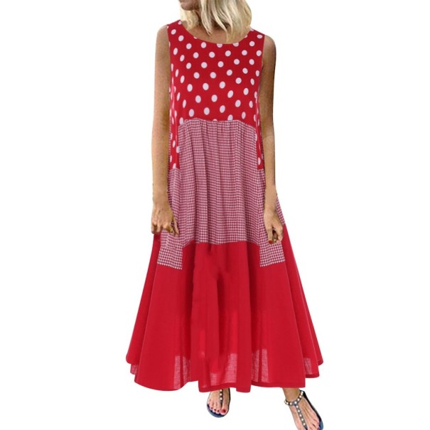 Letné šaty v nadmerných veľkostiach červená M