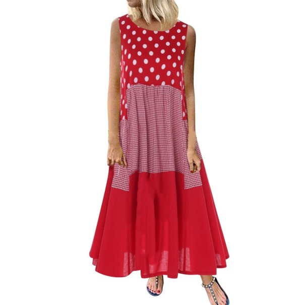 Letní šaty v nadměrných velikostech červená XL