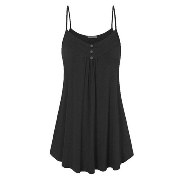 Letní volné šaty na ramínka černá L