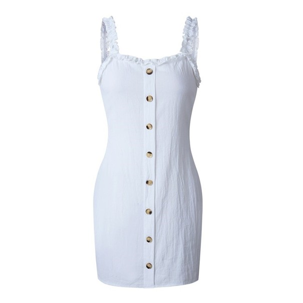 Letnia mini sukienka damska A729 biały L