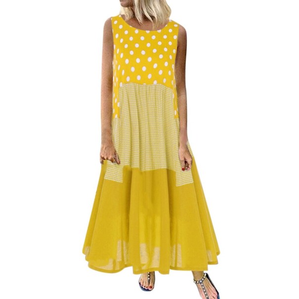 Letnia sukienka w rozmiarze plus size żółty 4XL