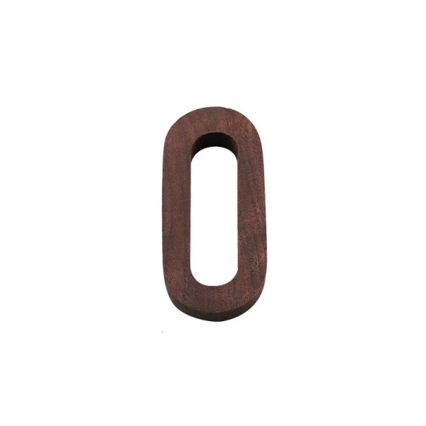 Letra de madera O decorativa 7,8 cm madera natural marrón forma ovalada letra para señalización de puertas, paredes e interiores 1