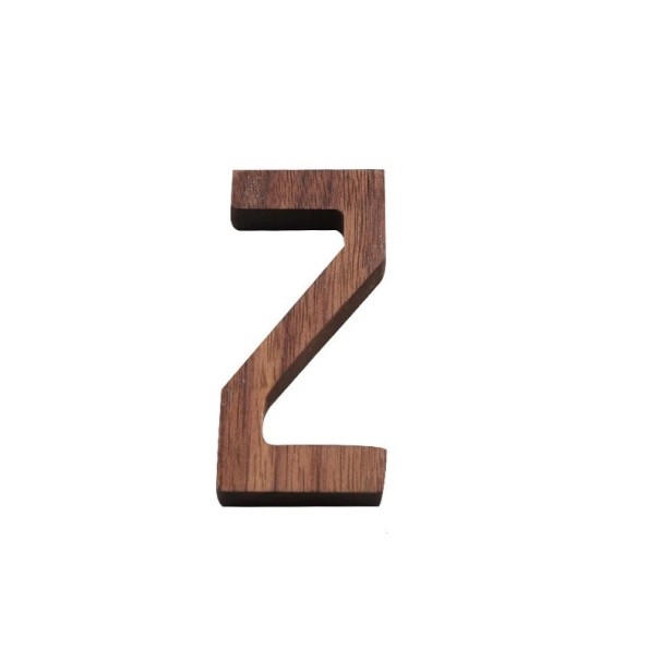 Letra Z de madera decorativa 7,6 cm madera natural marrón letra destacada para señalización de puertas, muebles o interiores 1