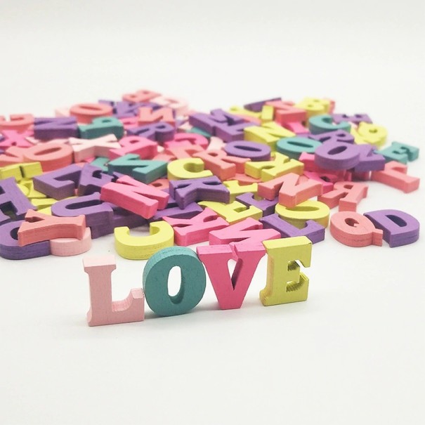 Letras decorativas de madera 100 uds. 1