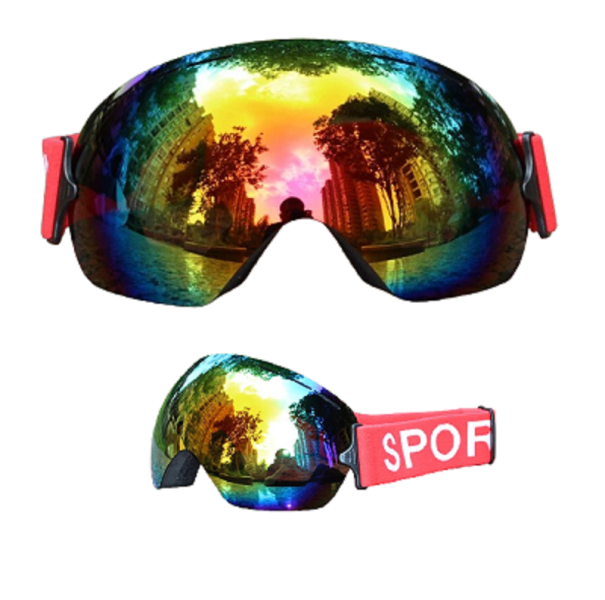 Lette, dugfri skibriller Professionelle spejlvendte ski- og snowboardbriller med UV400-filter 10,5 x 18,5 cm rød