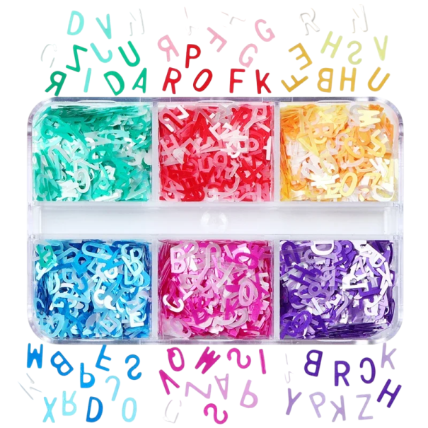 Letter Shaped Sequins 3–4 g Colourful Sequin Confetti for Decorating Slime Epoxy Resin Nail Art Scrapbooking DIY Decorations 3