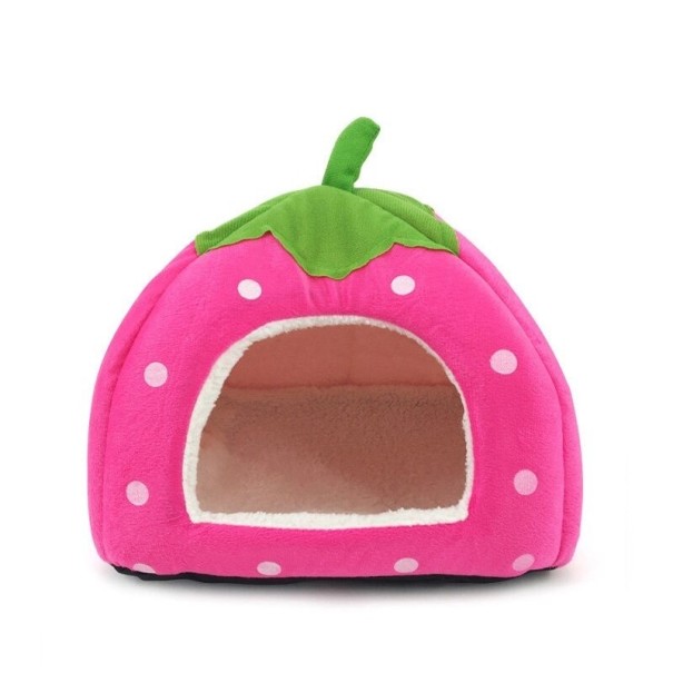 Letto per roditori a forma di fragola rosa scuro S