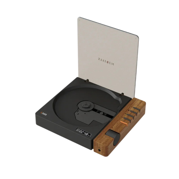 Lettore CD audiofilo portatile R300 con Bluetooth, supporto CD, MP3, WAV e WMA, design retrò con coperchio, per musica a casa e in viaggio nero