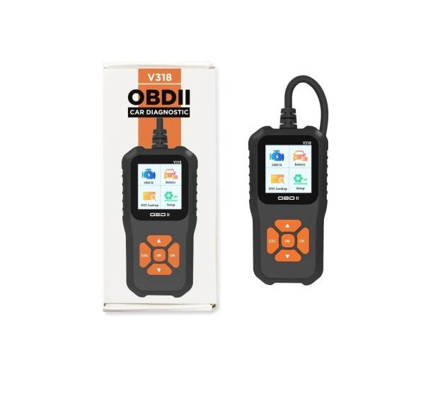 Lettore diagnostico multifunzionale OBD2 V318 con display e altoparlante Supporto per test di emissione e grafici Per auto dal 1996 1