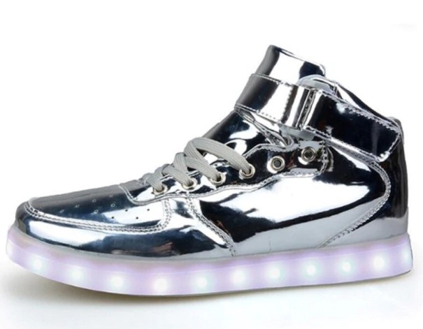 Leuchtende Kinder-Sneaker A358 silbern 29