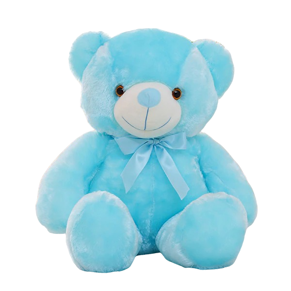 Leuchtender LED-Teddybär 50 cm blau
